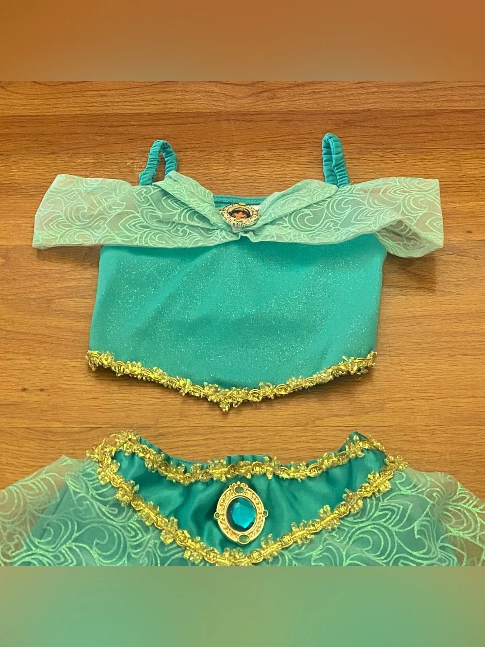 Disney Parks Teal Princess Jasmine Costume Set with Gold Trim